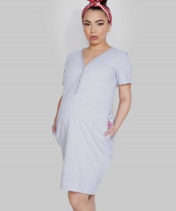 Жіноча нічна сорочка з гудзиками для вагітних і годуючих Mitex Mama