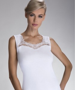 Бавовняна жіноча майка з гіпюром Eldar Porta Бавовняна жіноча майка з гіпюром Eldar Porta