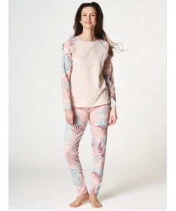 Жіноча бавовняна піжама / домашній комплект з довгими рукавами та оригінальним візерунком Key LNS 975 B22 Жіноча бавовняна піжама / домашній комплект з довгими рукавами та оригінальним візерунком Key LNS 975 B22