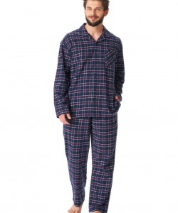 Тепла фланелева чоловіча піжама / домашній комплект в клітку з якісної бавовни Key MNS 414 B23 Тепла фланелева чоловіча піжама / домашній комплект в клітку з якісної бавовни Key MNS 414 B23
