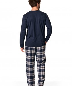 Чоловіча бавовняна піжама / домашній комплект з трикотажною кофтою і штанами з фланелі Key MNS 863 B22 3XL-4XL Чоловіча бавовняна піжама / домашній комплект з трикотажною кофтою і штанами з фланелі Key MNS 863 B22 3XL-4XL