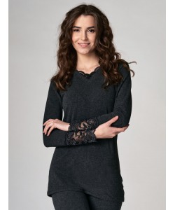 Жіноча тепла бавовняна термофутболка з начосом з обох боків Key Hot Touch LVD 729 4