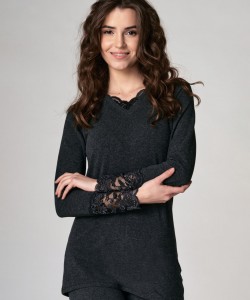 Жіноча тепла бавовняна термофутболка з начосом з обох боків Key Hot Touch LVD 729 4