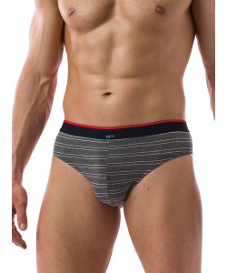 Комплект чоловічих смугастих трусів сліп Key MPP 300 B21 (2 шт.)