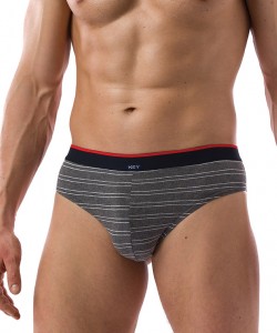 Комплект чоловічих смугастих трусів сліп Key MPP 300 B21 (2 шт.)