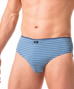 Набір чоловічих трусів сліп з м'якої смугастої бавовни (2 шт різних кольорів) Key MPP 341 A24