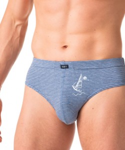 Набір чоловічих трусів сліп зі смугастої бавовни (2 шт синього та зеленого кольорів) Key MPP 367 A24 Набір чоловічих трусів сліп зі смугастої бавовни (2 шт синього та зеленого кольорів) Key MPP 367 A24