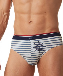 Чоловічі бавовняні смугасті труси брифи (комплект 2 шт. різних кольорів) Key MPP 370 A22 Чоловічі бавовняні смугасті труси брифи (комплект 2 шт. різних кольорів) Key MPP 370 A22