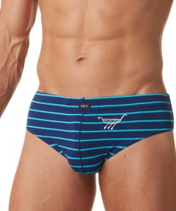 Комплект чоловічих бавовняних трусів сліп у смужку (2 шт. різних кольорів) Key MPP 379 A22
