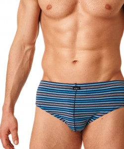 Комплект чоловічих бавовняних смугастих трусів брифів (2 шт різних кольорів) Key MPP 384 A23 Комплект чоловічих бавовняних смугастих трусів брифів (2 шт різних кольорів) Key MPP 384 A23