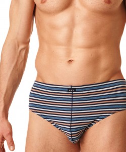 Комплект чоловічих бавовняних смугастих трусів брифів (2 шт різних кольорів) Key MPP 384 A23