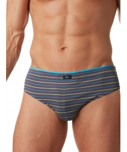 Комплект чоловічих бавовняних трусів сліп у смужку (2 шт. різних кольорів) Key MPP 390 A22
