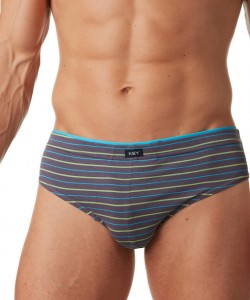 Комплект чоловічих бавовняних трусів сліп у смужку (2 шт. різних кольорів) Key MPP 390 A22