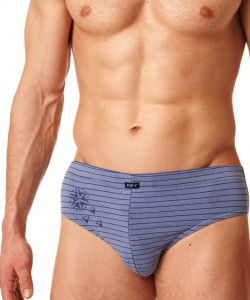 Набір чоловічих бавовняних трусів брифів у смужку (2 шт. різних відтінків) Key MPP 396 B22