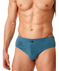 Набір чоловічих бавовняних трусів брифів у смужку (2 шт. різних відтінків) Key MPP 396 B22