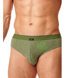 Набір чоловічих бавовняних трусів брифів у спортивному стилі (2 шт зеленого та синього кольорів) Key MPP 397 B22