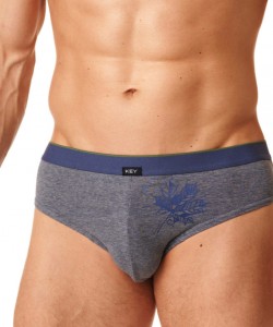 Набір чоловічих бавовняних трусів брифів у спортивному стилі (2 шт зеленого та синього кольорів) Key MPP 397 B22