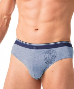 Комплект чоловічих трусів сліп з м'якої бавовни з ніжним принтом (2 шт. різних кольорів) Key MPP 776 A24