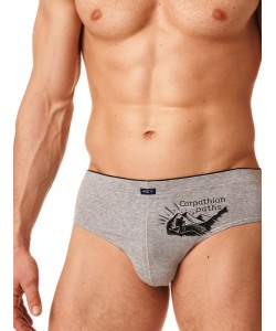 Комплект чоловічих бавовняних трусів сліп (2 шт синього та сірого кольорів) Key MPP 868 A23