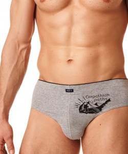 Комплект чоловічих бавовняних трусів сліп (2 шт синього та сірого кольорів) Key MPP 868 A23 Комплект чоловічих бавовняних трусів сліп (2 шт синього та сірого кольорів) Key MPP 868 A23