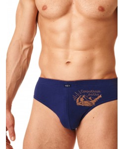 Комплект чоловічих бавовняних трусів сліп (2 шт синього та сірого кольорів) Key MPP 868 A23