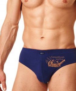 Комплект чоловічих бавовняних трусів сліп (2 шт синього та сірого кольорів) Key MPP 868 A23