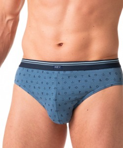 Набір чоловічих трусів сліп з м'якої бавовни з морським візерунком (2 шт. різних кольорів) Key MPP 901 A24