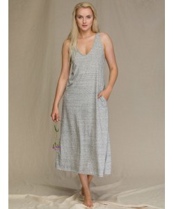Довга вільна жіноча сукня / сарафан з кишенями на широких бретелях з якісної віскози Key LHD 212 A21 Довга вільна жіноча сукня / сарафан з кишенями на широких бретелях з якісної віскози Key LHD 212 A21