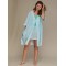 Жіночий вільний короткий халат/пеньюар з ніжної смугастої віскози з кишенями Key LHD 316 A21