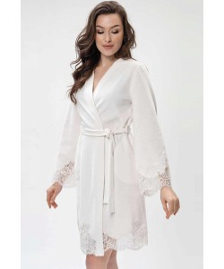 Стильний велюровий халат на бавовняній основі Shato 2430 white 