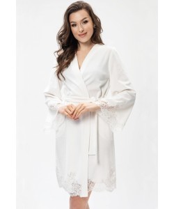 Стильний велюровий халат на бавовняній основі Shato 2430 white 