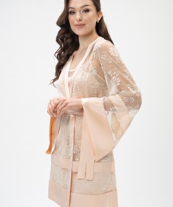 Жіночий халат з шовку Армані Shato 2404/1 light beige