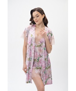 Жіночий халат з шовку Армані Shato 2413/1 pink flowers 