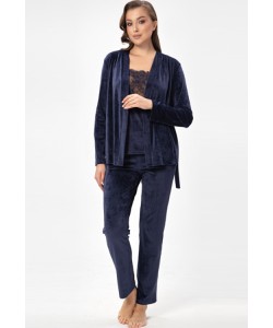 Велюровий комплект трійка Shato 2525 синій