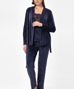 Велюровий комплект трійка Shato 2525 синій